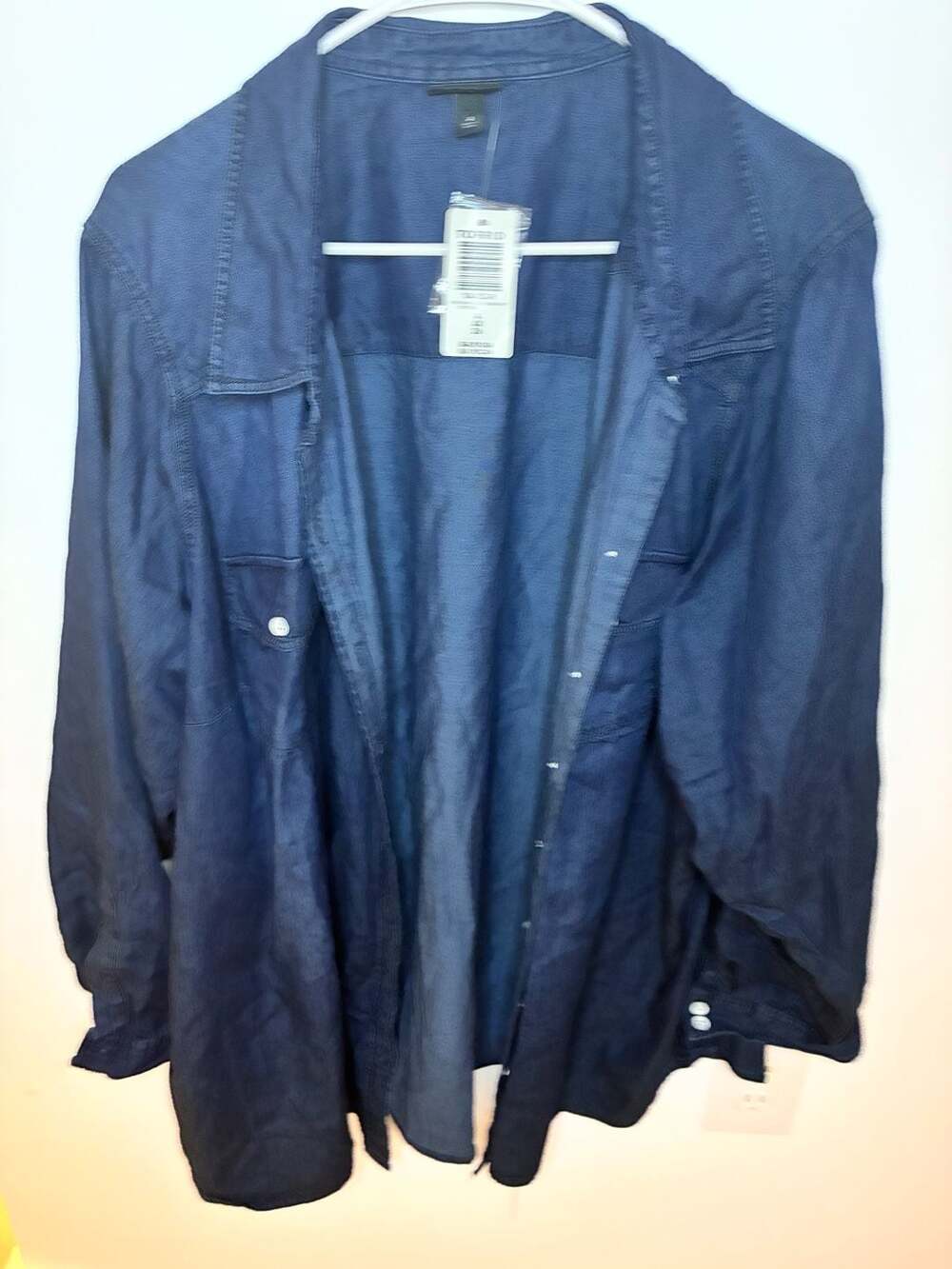 Torrid Dark Denim Long Sleeve Button Down Shirt Size 4X 26 NWT